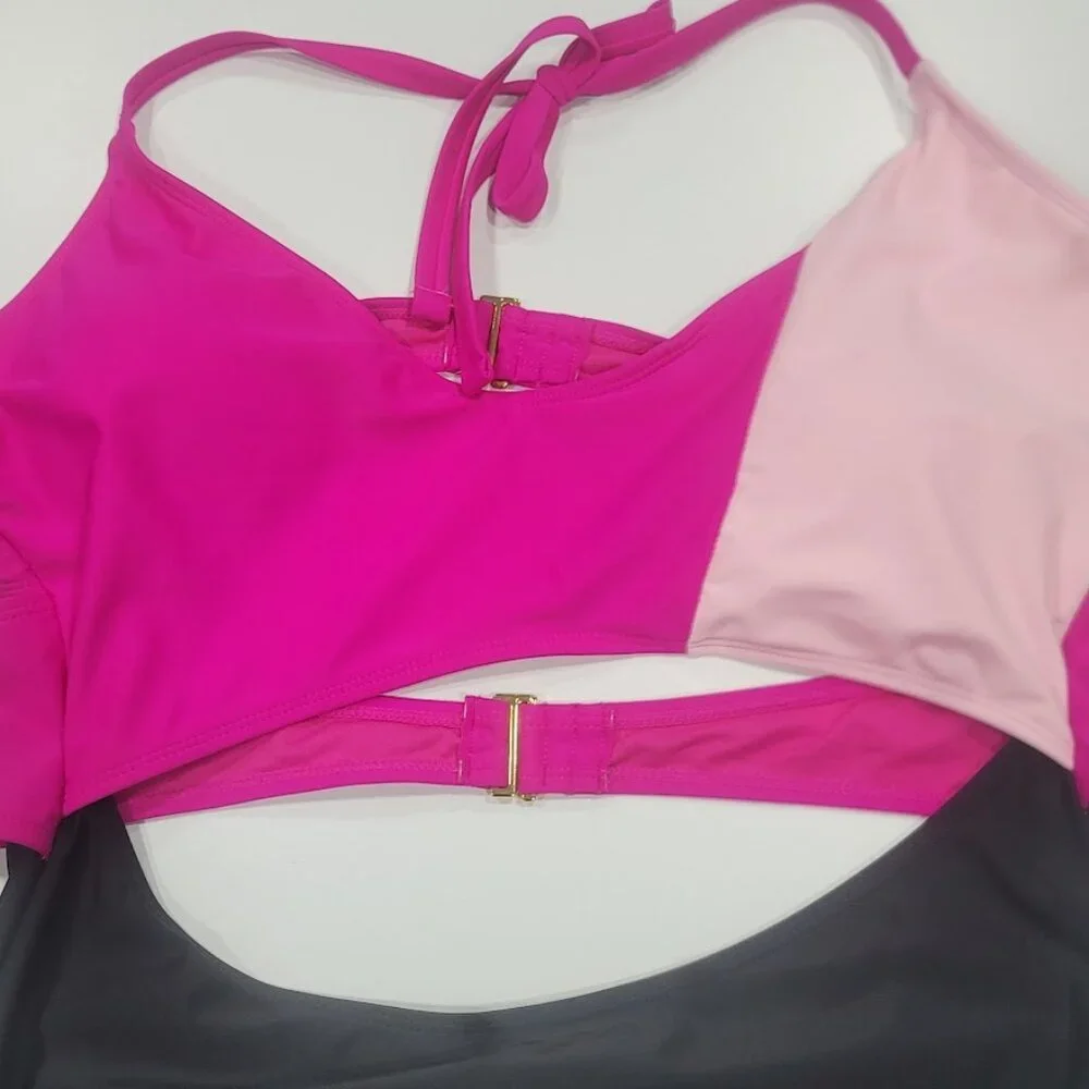 Cyn & Luca Colorblock Cut Out One Piece Swimsuit 3X - Picture 12 of 16